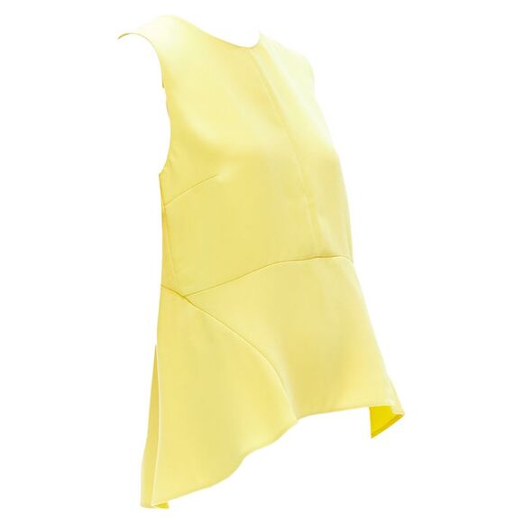 Marni canary darted high low peplum sleeveless top